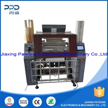 Automatic polyethylene stretch film rewinder machine