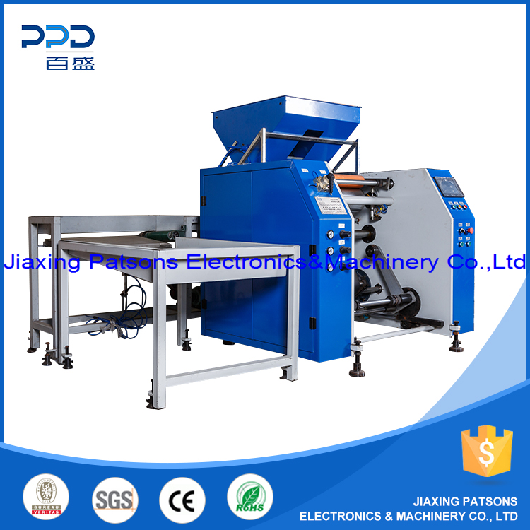 Automatic rewinding machine for PVC cling film catering roll, 